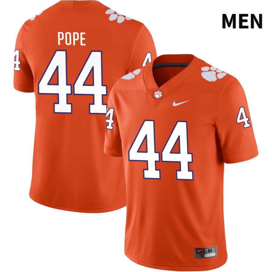 Men's Clemson Tigers Banks Pope #44 College Orange NIL 2022 NCAA Authentic Jersey Outlet HWR46N3T